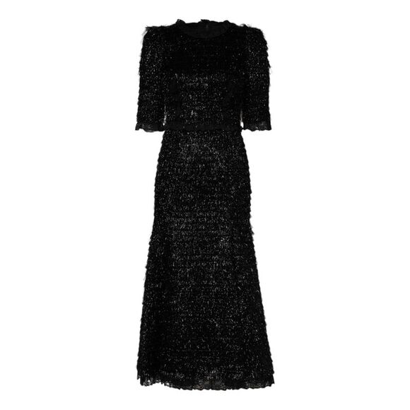 Dolce & Gabbana Fringe Party Dress Women Black Dresses